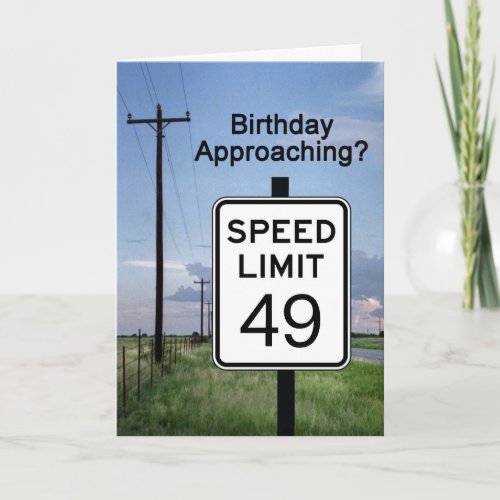 Seniors Card Birthday approaching speed limit Card