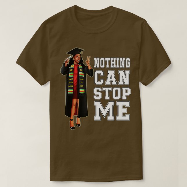 Seniors Class of 2020 African American Graduation  T-Shirt (Design Front)