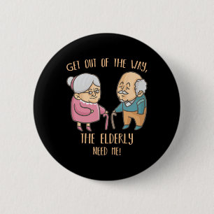 Seniors Home Caregiver Funny Elderly Nurse Care Nu Button