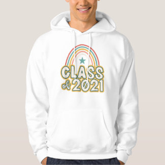 Seniors Retro Boho Rainbow Class of 2021 Hoodie