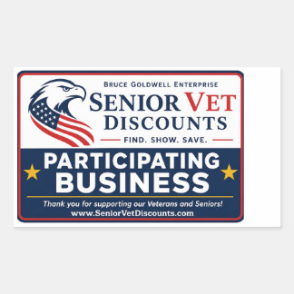 SeniorVetDiscounts Merchant Sticker