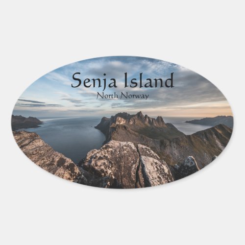 Senja Island Norway Oval Sticker