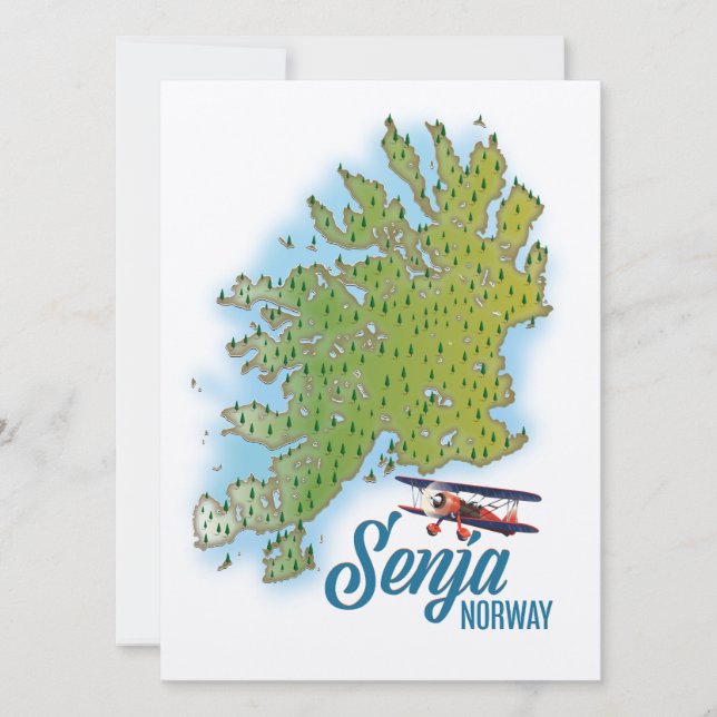 Senja Noway island map (Front)