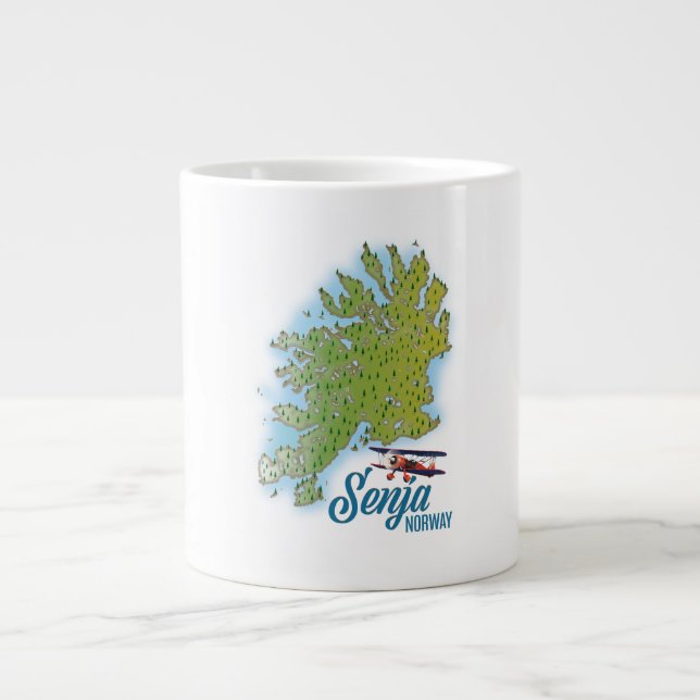Senja Noway island map Giant Coffee Mug (Front)