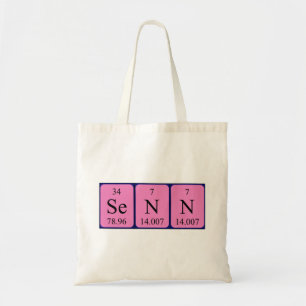 Senn periodic table name tote bag