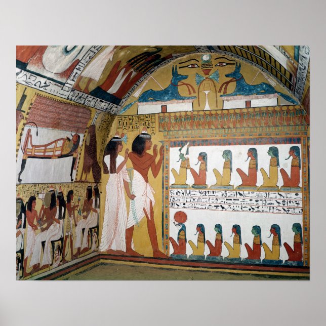 Sennedjem and his wife facing a naos poster (Front)