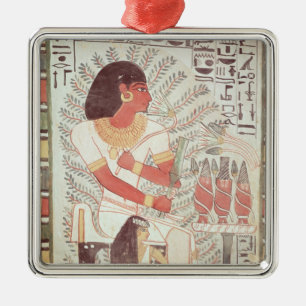 Sennefer seated with his wife,from Tomb Metal Ornament