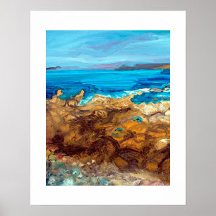 Sennen Cove Cornwall Oil Painting   UK Coastal Poster