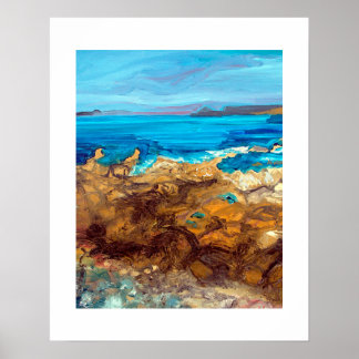 Sennen Cove Cornwall Oil Painting | UK Coastal Poster