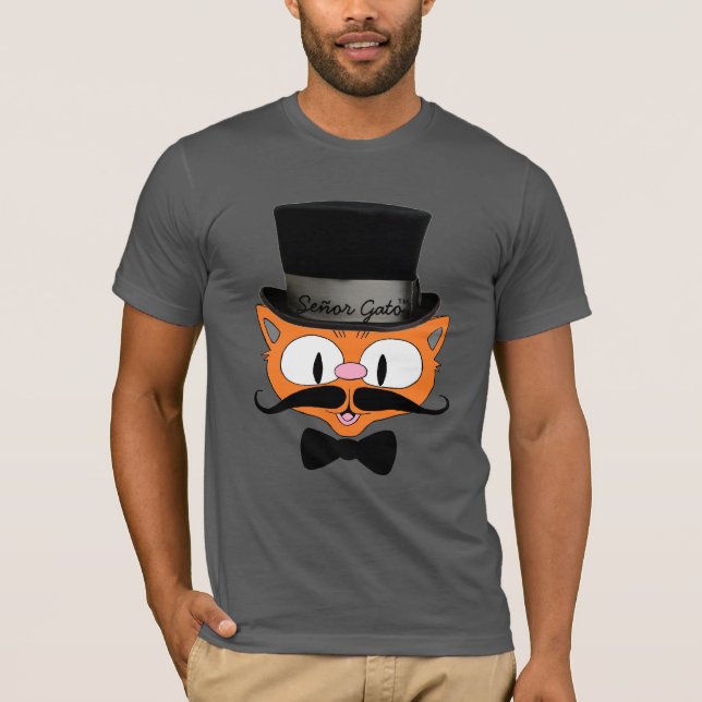 Señor Gato™ Cartoon Mustache Cat With Top Hat (Front)