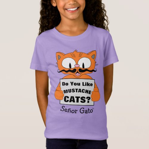 Seor Gato Do You Like MUSTACHE CATS Cartoon Cat T_Shirt