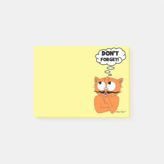 Señor Gato DON'T FORGET! Post It Notes (Front)