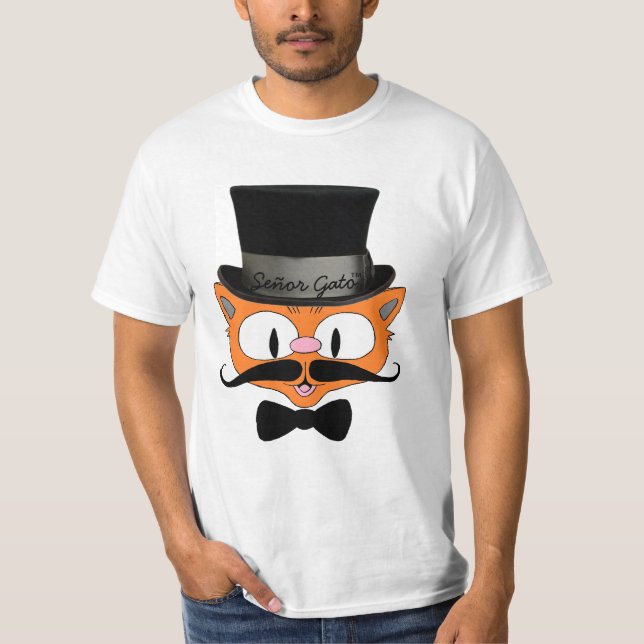 Señor Gato™ Handlebar Mustache Cat With Top Hat (Front)
