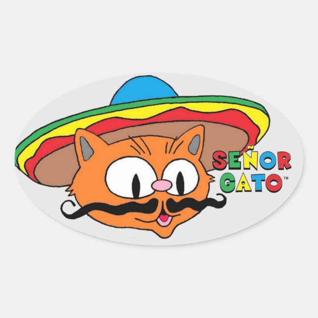 senor gato oval sticker (Front)