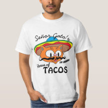 Señor Gato's House of Tacos Mexican Cartoon Cat