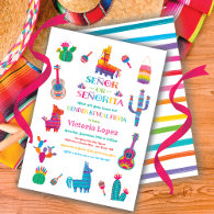 Señor or Señorita Gender Reveal Fiesta Baby Shower Invitation