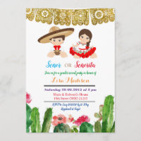 Señor Or Señorita Gender reveal invitation Fiesta