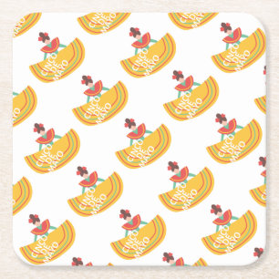 senorita cinco de mayo square paper coaster
