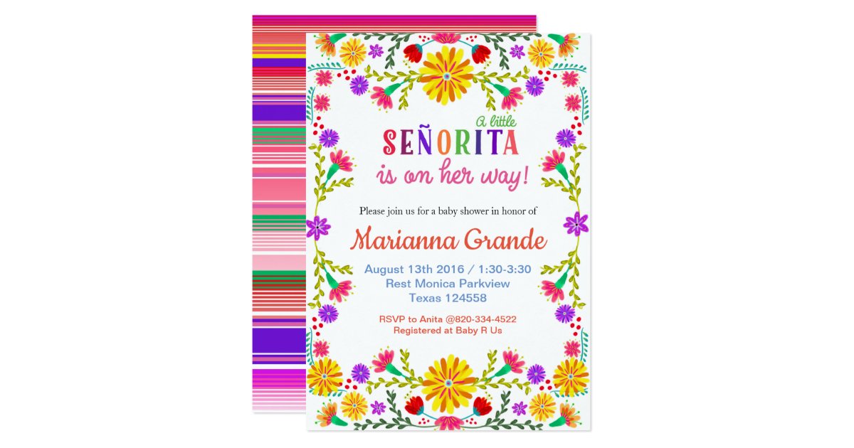 Senorita Fiesta Baby Shower Invitation Zazzle Com