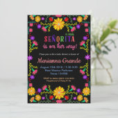 Senorita Fiesta Floral Baby Shower Invitation (Standing Front)