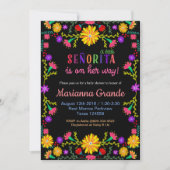 Senorita Fiesta Floral Baby Shower Invitation (Front)
