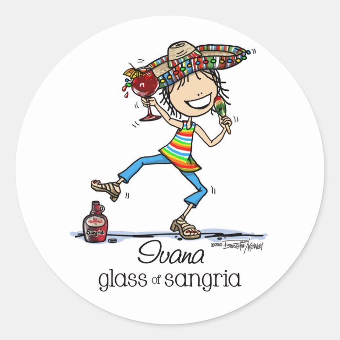 Senorita Sangria Lady Round Sticker