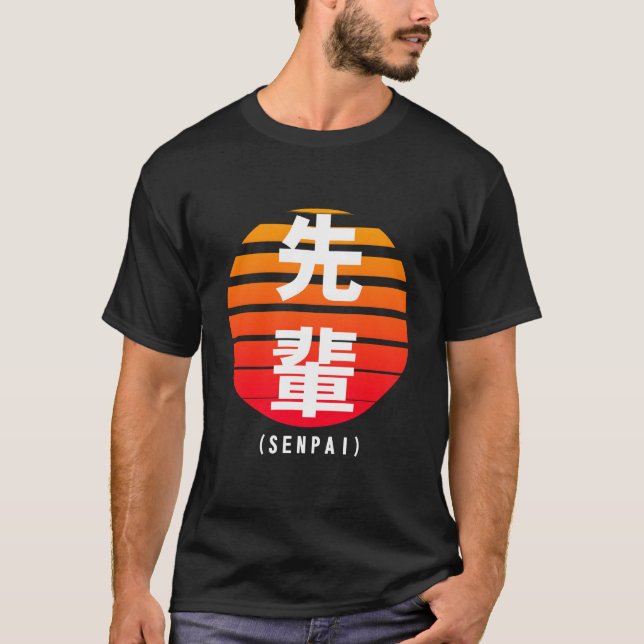 Senpai Kanji Script Eighties Look T-Shirt (Front)