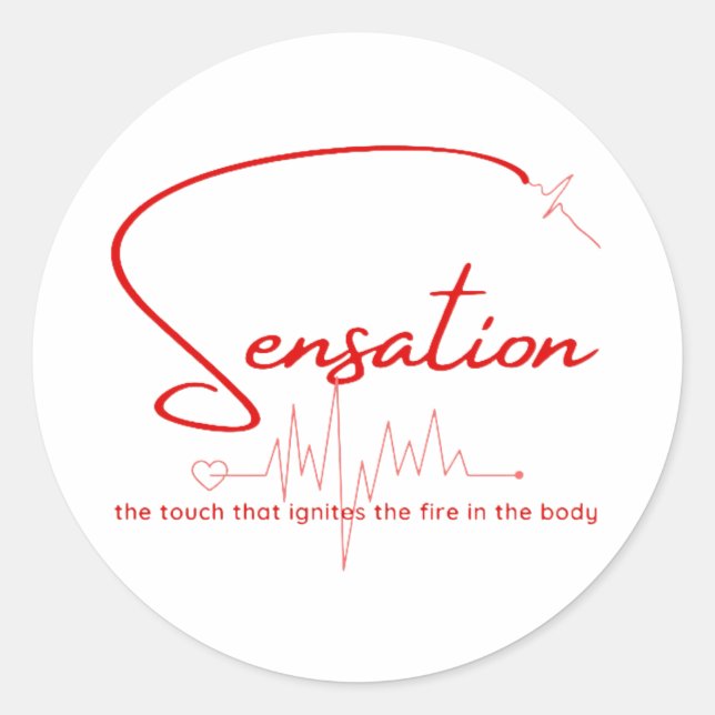 Sensation Pulse Heartline Classic Round Sticker (Front)