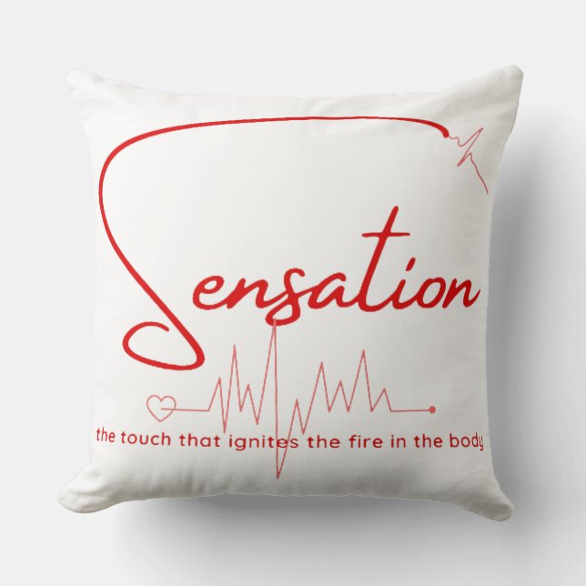 Sensation Pulse Heartline Throw Pillow (Front)