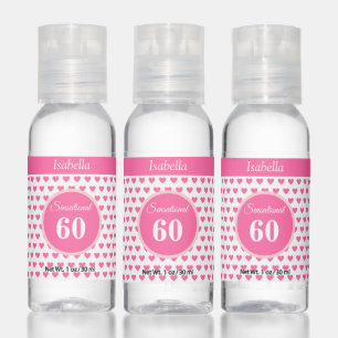 Sensational 60 Thank You Favor in Pink & White Hand Sanitizer