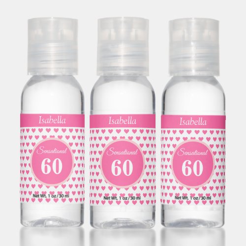 Sensational 60 Thank You Favor in Pink  White Hand Sanitizer