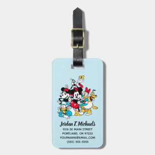 Disney Donald Duck Étui pour Passeport et étiquette de Bagage en Similicuir Personnalisable Multicolore Multicolore Luggage Tag