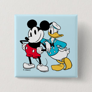 Sensational 6    Mickey Mouse & Donald Duck Button