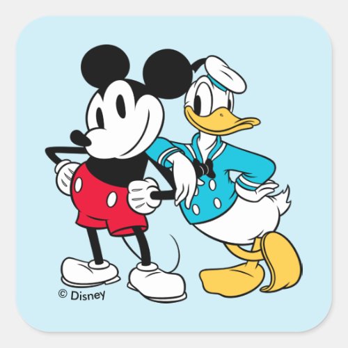 Sensational 6   Mickey Mouse  Donald Duck Square Sticker