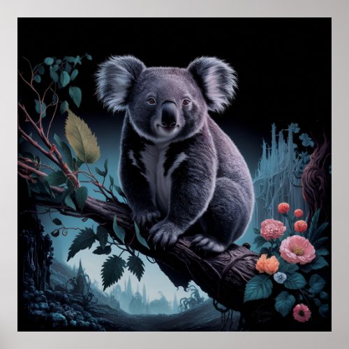 SENSATIONAL ARTWORK  BEAUTIFUL AUSTRALIAN KOALA  POSTER