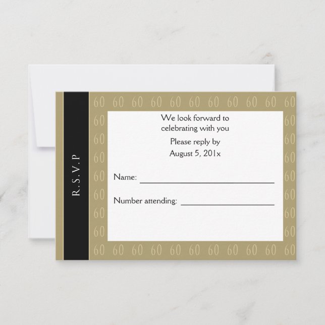 Sensational At 60 RSVP Invitation (Front)