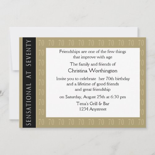 Sensational At 70 Party Invitation
