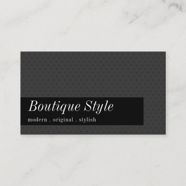 SENSATIONAL DESIGNER simple polka dot gray black Business Card (Front)