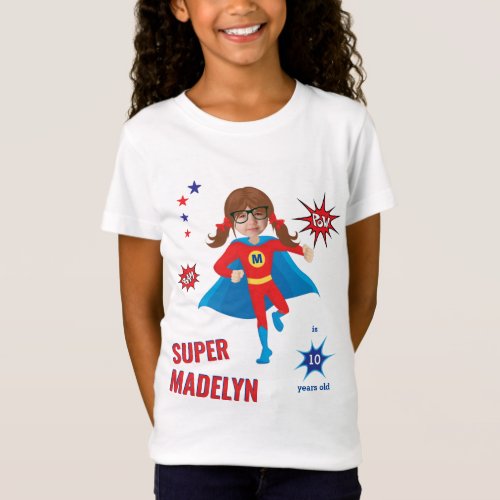 Sensational Girl Superhero Birthday Colorful Value T_Shirt