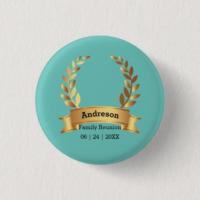 Sensational Laurel Leaf Best Happy Family Button (Front)