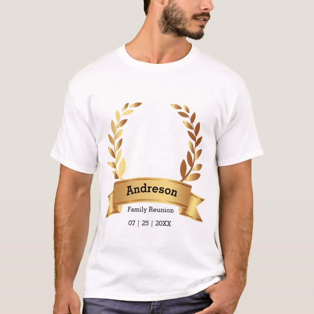 Sensational Laurel Leaf Best Happy Family  T-Shirt (Front)
