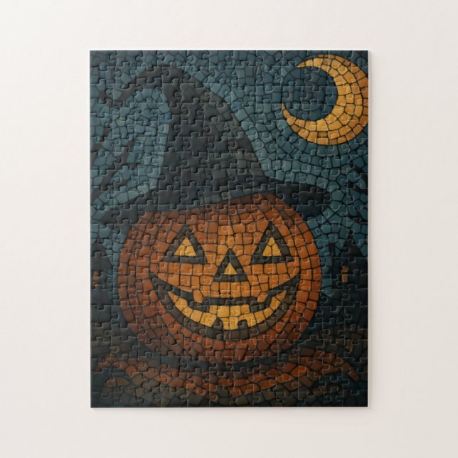 Sensational Mosaic Pumpkin Halloween Jigsaw Puzzle (Vertical)