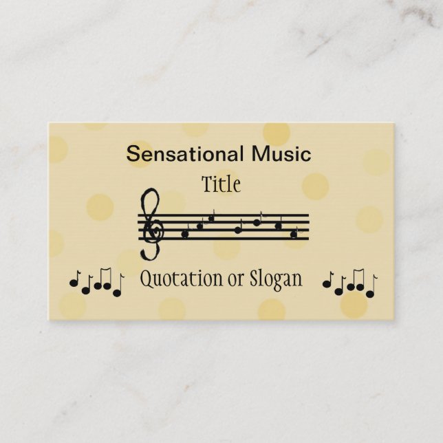 Sensational Music Business Business Card (Front)