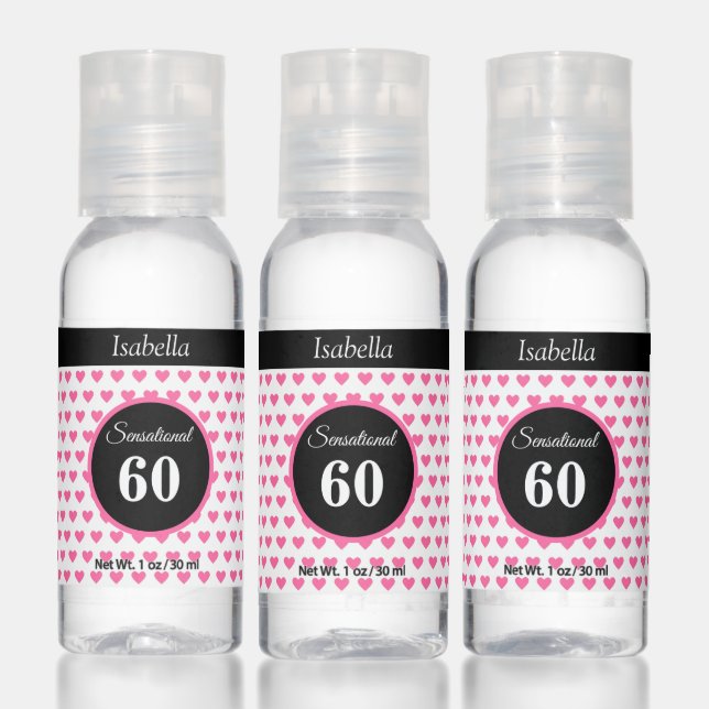 Sensational Sixty Birthday Thank You Favor Hand Sanitizer (Set)