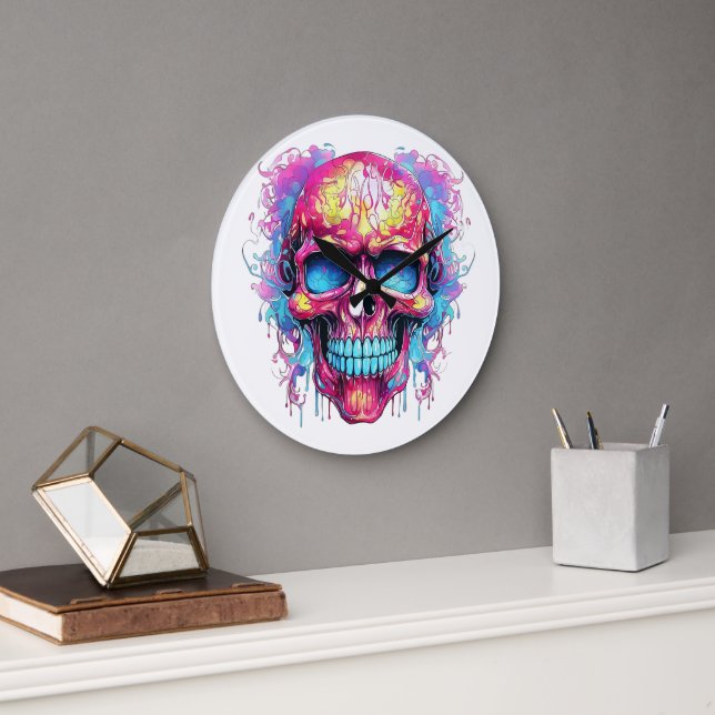 🕰️💀 Sensational Skull Wall Clock 💀🕰️ (Office)