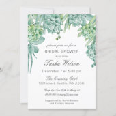 Sensational Succulents Bridal Shower Invitations (Front)