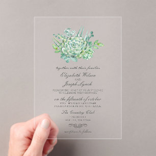 Sensational Succulents Wedding Invitations