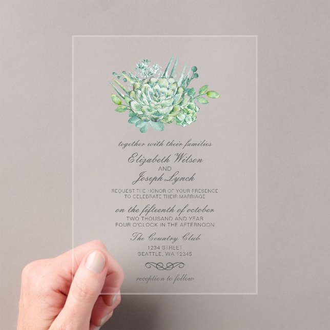 Sensational Succulents Wedding Invitations (Insitu (Handheld))