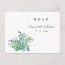 Sensational Succulents Wedding RSVP Invitation Postcard
