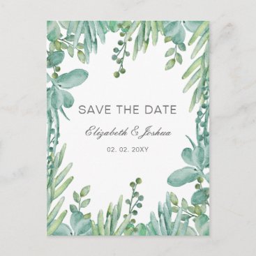 Sensational Succulents Wedding Save the Date Announcement Postcard